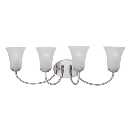 Maxim Logan 4-Light 28" Wide Satin Nickel Vanity Light 10054FTSN